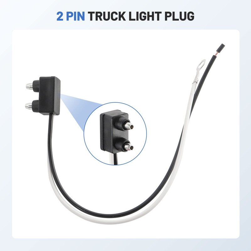 Oyviny 10PCS Trailer Light 2 Wire Pigtail Harness 10" Long,