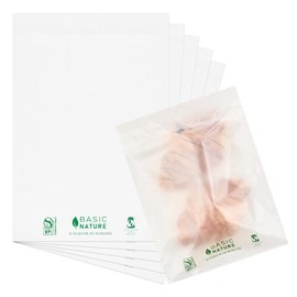 Restaurantware Cookie Bags 100 Count 10 x 8 Inch Resealable Translucent BPI-Certified Compostable Treat Bags with Lip and Tape Design for Bakeries and Pastry Shops for Candies, Cookies, and Treats