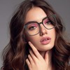 AOOLIA Reading Glasses Blue Light Blocking Women Men Oversized Rectangle