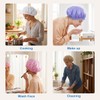 CHFONG Terry Lined Shower Caps for Women, 4 PCS Cloth