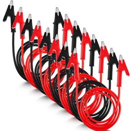14 Calibre Pinzas de Cocodrilo Tipo Puente con Cables Pinzas de Cocodrilo a Pinzas de Cocodrilo Set de Cables de Prueba Eléctrica Cable Flexible de Prueba de Silicona de 3.3 Pies/ 1 m (8)