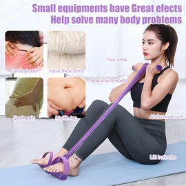 21 Fitness Resistance Bands-8 Tube Pedal Ankle Puller, Foot Pedal Resistance Band, Sit Up Exercise Equipment for Women Men Home Workouts, Yoga, and Resistance Training