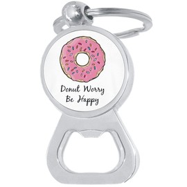 Donut Worry Be Happy Bottle Opener Keychain