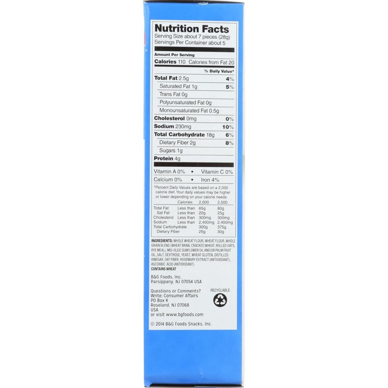 Old London Melba Snacks 5.25 ounce 1 Count (Whole Grain)