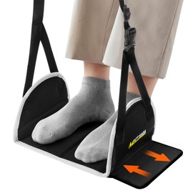 Airplane Foot Hammock Adjustable Foot Rest Hammock,MATT SAGA Foot Hammock for Travel Essentials,by Thicked Memory Cotton Filling with Support Plates,Ideal for Resting Your Leg on Long Walks (Large)