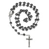 Herdear Black Rosary Beads Catholic Crucifix Necklace for Men Women