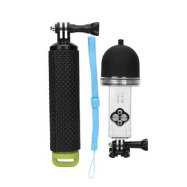 Plastic Diving Waterproof Shell Underwater Case Floating Rod Selfie Stick for DJI OSMO Pocket Sports CameraGreen