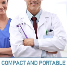 Martillo Diagnóstico Médico de Mano Doble Cabezal para Exámenes Neurológicos y Pruebas de Reflejos en Entornos Clínicos y Veterinarios, Color Violeta 