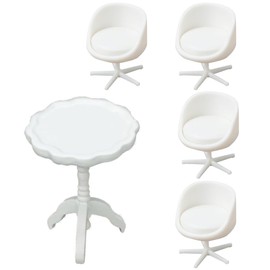 5 Pcs 1: 25 Scale Miniature Chair European Style Miniature Office Chair Mini Stool Doll House Decors Miniature Armchair Backrest Swivel Egg Chair for Mini House Accessories Gardening Scene Ornaments
