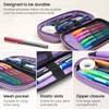 ARTEZA Pencil Case, Purple Pencil Pouch with Zipper Closure, School