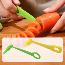 6PCS Spiral Cutter, Potato Cutter Peelers and Slicers Easy to Operate for Kitchen and Dining Tools (Green/Yellow)