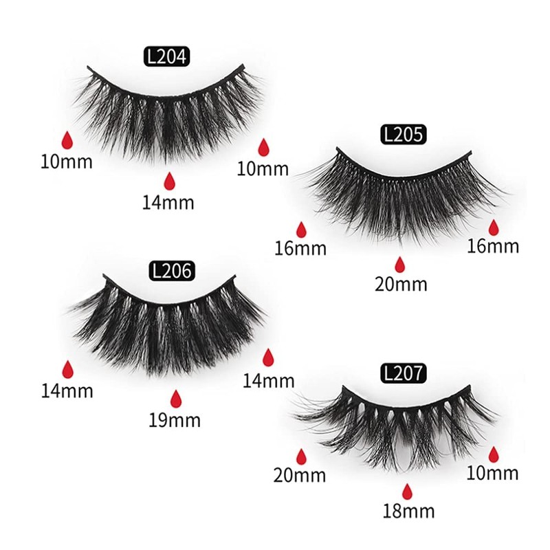 SHIDISHANGPIN 16 Pairs Black Eyelashes Natural Long Multilayer Fluffy Eyelashes