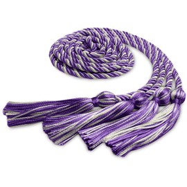 Endea Graduation Cordón de doble honor de dos colores (morado/plateado)