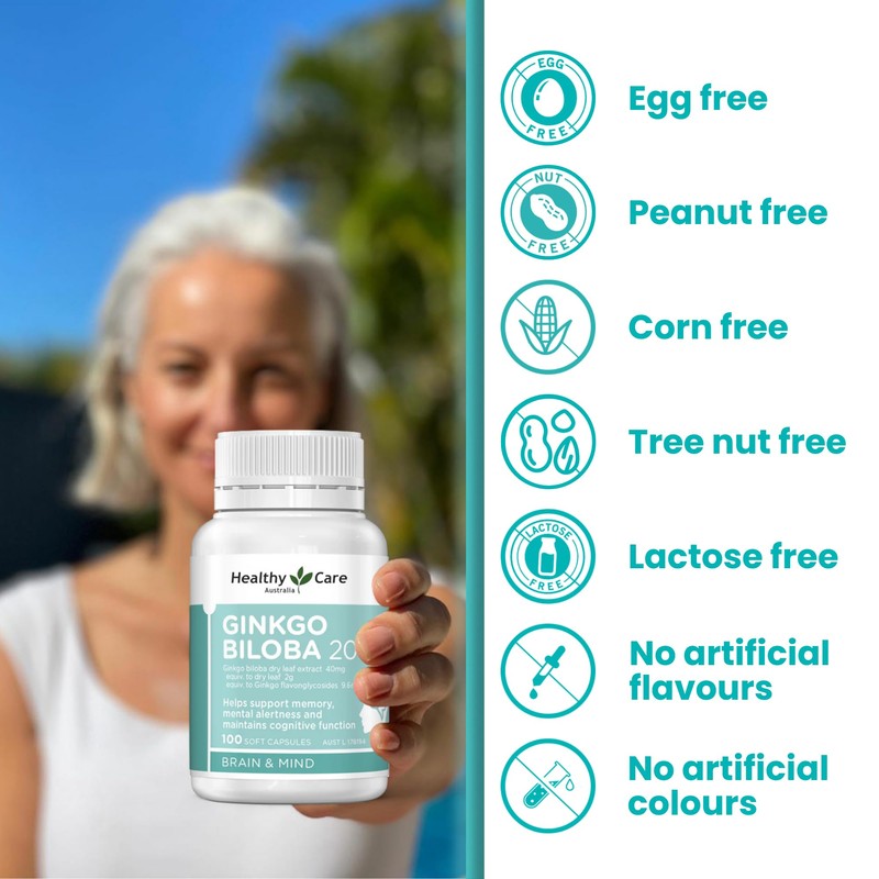 Healthy Care Ginkgo Biloba 2000mg 100 Capsules Australian Made