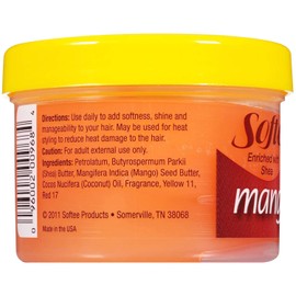 SOFTEE Mango Butter w/Shea Butter & Coconut Oil Daily Hair Dress 3oz, Set of 2