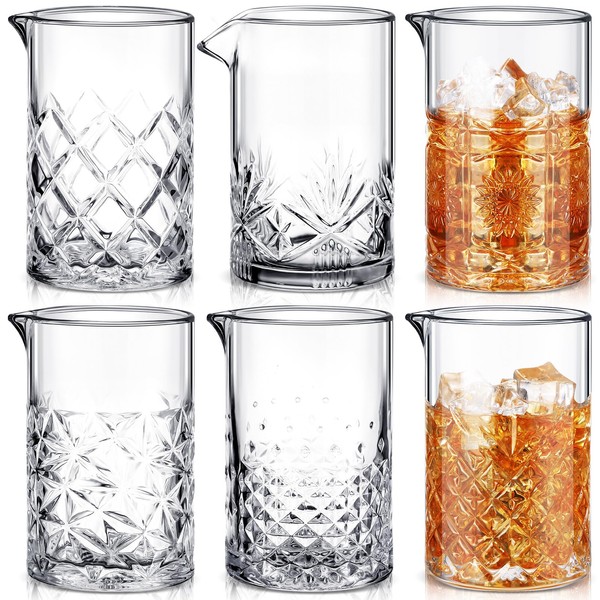 Inbagi 6 Pcs Cocktail Mixing Glass 24 oz Bartender Mixing