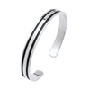 Treasure Bay Men's Silver Bangle Bracelet | Solid 925 Sterling