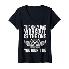Womens The only bad Workout is the One you didnt Personal Trainer V-Neck T-Shirt