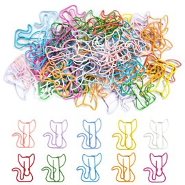 RuiChy 50 Pcs Cat Paper Clips, Assorted Colors Cute Kitten Metal Paperclips 28mm Cats Bookmark Clip Memo Clips Paper Clamps for Office Home Stationery Paperwork Document Organizing Decoration