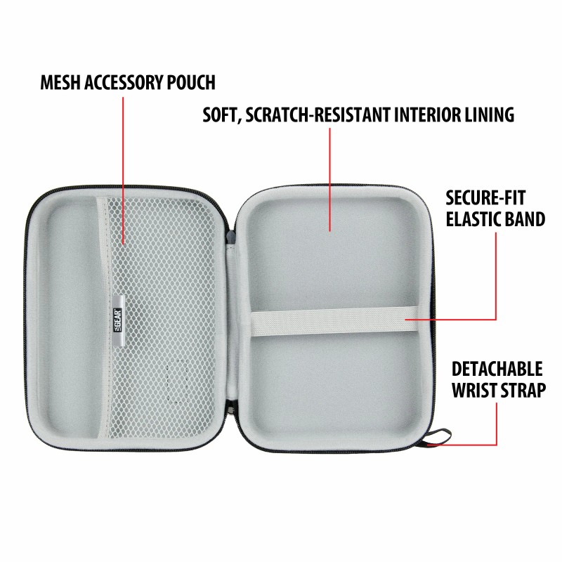 USA GEAR Hard Shell Car GPS Case With Accessory Pocket,