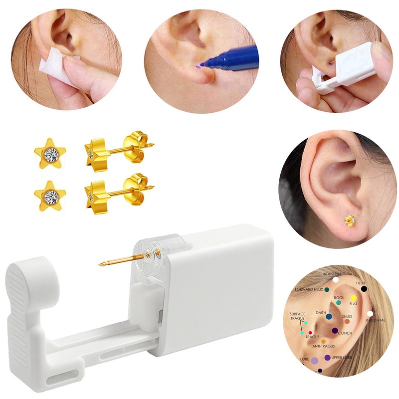 Ear Piercing Kit Disposable Ear Piercing Kit with Multi-sized CZ