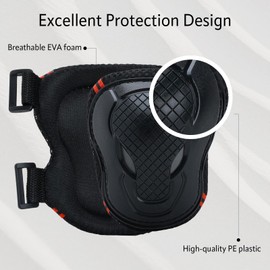 Adjustable Kids Knee Pads Elbow Pads Wrist Guards Set for 3-8 Years Child Protective Gear Set for Roller Skates,BMX,Bike,Cycling, Skateboard, Inline Skating, Scooter Riding Sports,Football