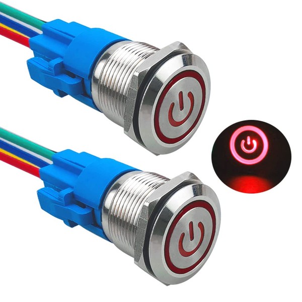 Aiqeer Pack of 2 19 mm Locking Pressure Switch, 12