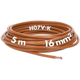 5 m Lapp 4520036 H07V-K 16.0 mm² Brown I Wiring Cable I Flexible Flexible PVC Single Core I Stranded 16 mm2 I Wiring