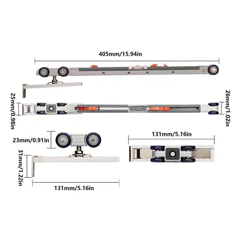 Roller Trolley 4 Wheel Silent Trolley Assembly Roller for Solid