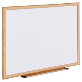 Universal Dry Erase Board, Melamine, 36 x 24, Oak Frame (UNV43619)