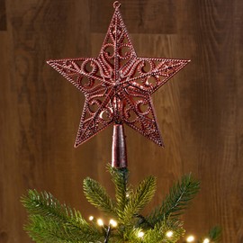 com-four® Christmas tree topper in star shape - star for the Christmas tree topper - Christmas tree decoration - plastic Christmas tree decoration