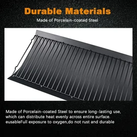Uniflasy 20 Inches Ash Pan Replacement for Chargriller 5050, 5072, 5650, 2123, 2223, 2823 Charcoal Grills,Char-Griller Grill Grate Model 200157,Chargriller Replacement Part with 2pcs Fire Grate Hanger
