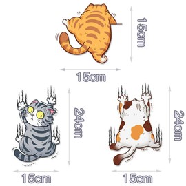 Car Stickers, Cat Stickers, Car Window Stickers, Car Scratches Hidden Stickers, Wall Stickers, Creative Decoration, Car Decoration, Cute Way, 3 Pieces