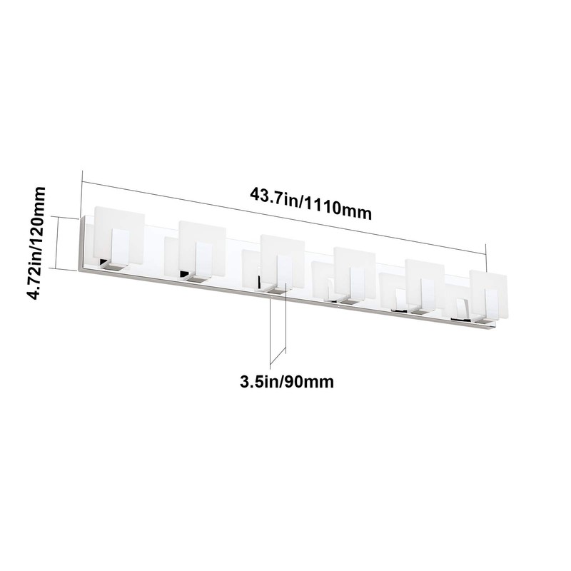 Aipsun 6 Lights Modern LED Bathroom Vanity Light Acrylic Stainless