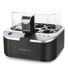 EMERIO Talking Egg Cooker, Cooks All Three Cooking Levels Soft, Medium, Hard in One Cooking Process with Perfect Results, Voice Output in German, BPA-Free, EB-123177.1