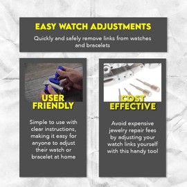 SE Watch Link Remover Tool with 5 Extra Pins - DIY Bracelet & Watch Adjustments, Blue - JT6305A