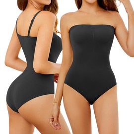 SLLIE Strapless Shapewear for Women Tummy Control Shapewear Seamless Bodysuit Body Shaper