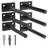 LEOPO Black 6-Pack 5 inch Floating Shelf Brackets, Hidden Shelf