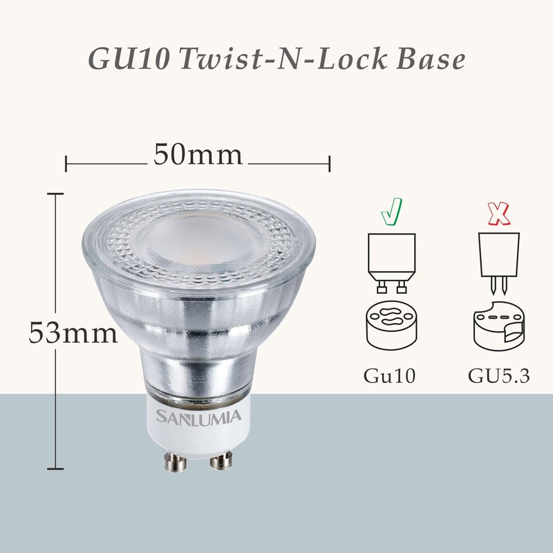 10 X Sanlumia 7W Dimmable Gu10 Super Bright 560LM LED