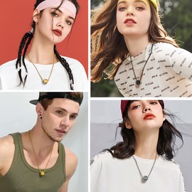 Basketball Black Necklace Chain for Men Stainless Steel Cool Sports Necklace Hip Hop Jewelry