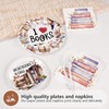 Grencian 200 Pcs Book Themed Party Decorations Book Plates and