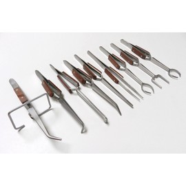 Fiber Grip Tweezers Cross-Locking Soldering All Types WORKHOLING TWEEZER Set 9pc (E11)