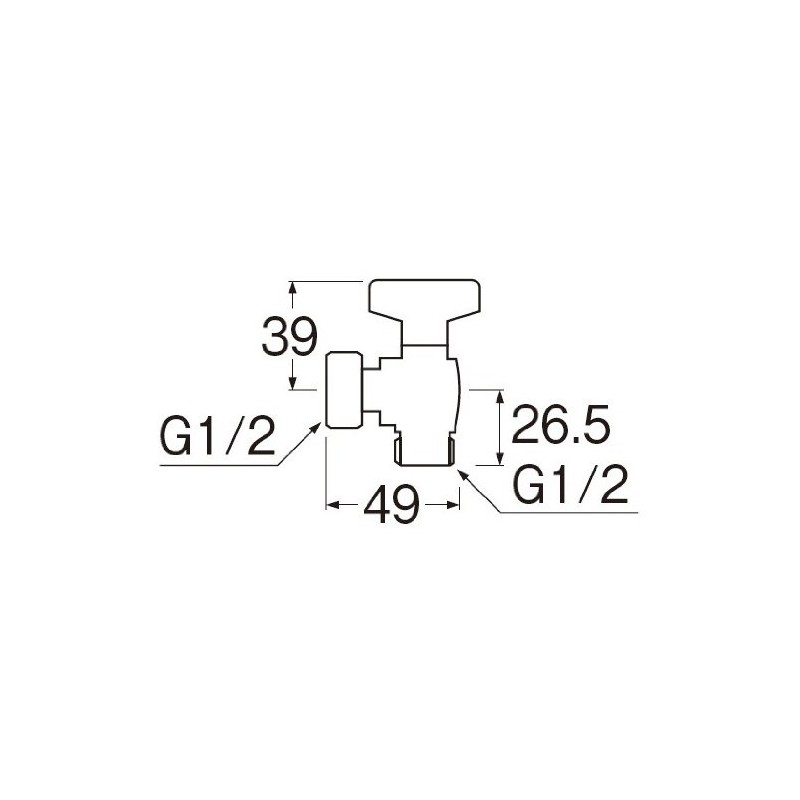 SANEI V6271-13 Angle Ball Valve with Nut Handle One-Touch Detachable
