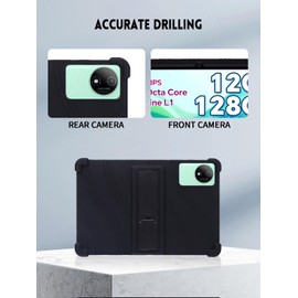 for Odea A11 11 Inch Tablet Case, Soft Silicone Cover Kids Friendly, Drop-Proof Protective Case with Adjustable Stand (Black)