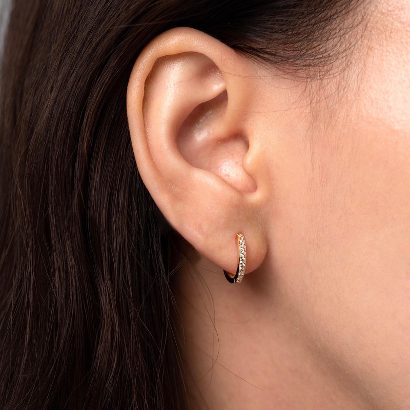 ZHESHY Gold Earrings Set Women's 3 Pairs 14K Gold-Plated Silver