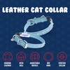 Leather Studded Cat Collar with Safety Breakaway Elastic, 12" x