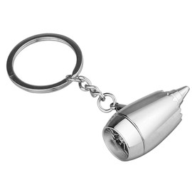 DonJordi Engine Turbine Keyring with Ring for All Pilots and Aircraft Fans, silver, Modern