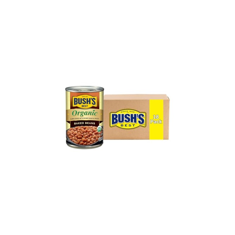 Bush's Best Baked Beans, Organic, 16 Oz (Pack of 18)