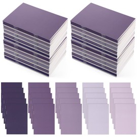 Eaasty 50 Pcs Mini Notebooks Bulk Small Pocket Notepads Gradual Color Journals Colorful Cover Notebooks Christmas Thanksgiving Gifts for Travel Writing Office School Classroom Party (Purple)