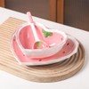 WAIT FLY Heart Shape Ceramic Dinnerware Set, Cute Strawberry Tableware